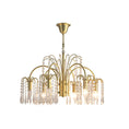 Load image into Gallery viewer, Brass Candle Crystal Chandelier
