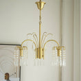 Load image into Gallery viewer, Brass Candle Crystal Chandelier
