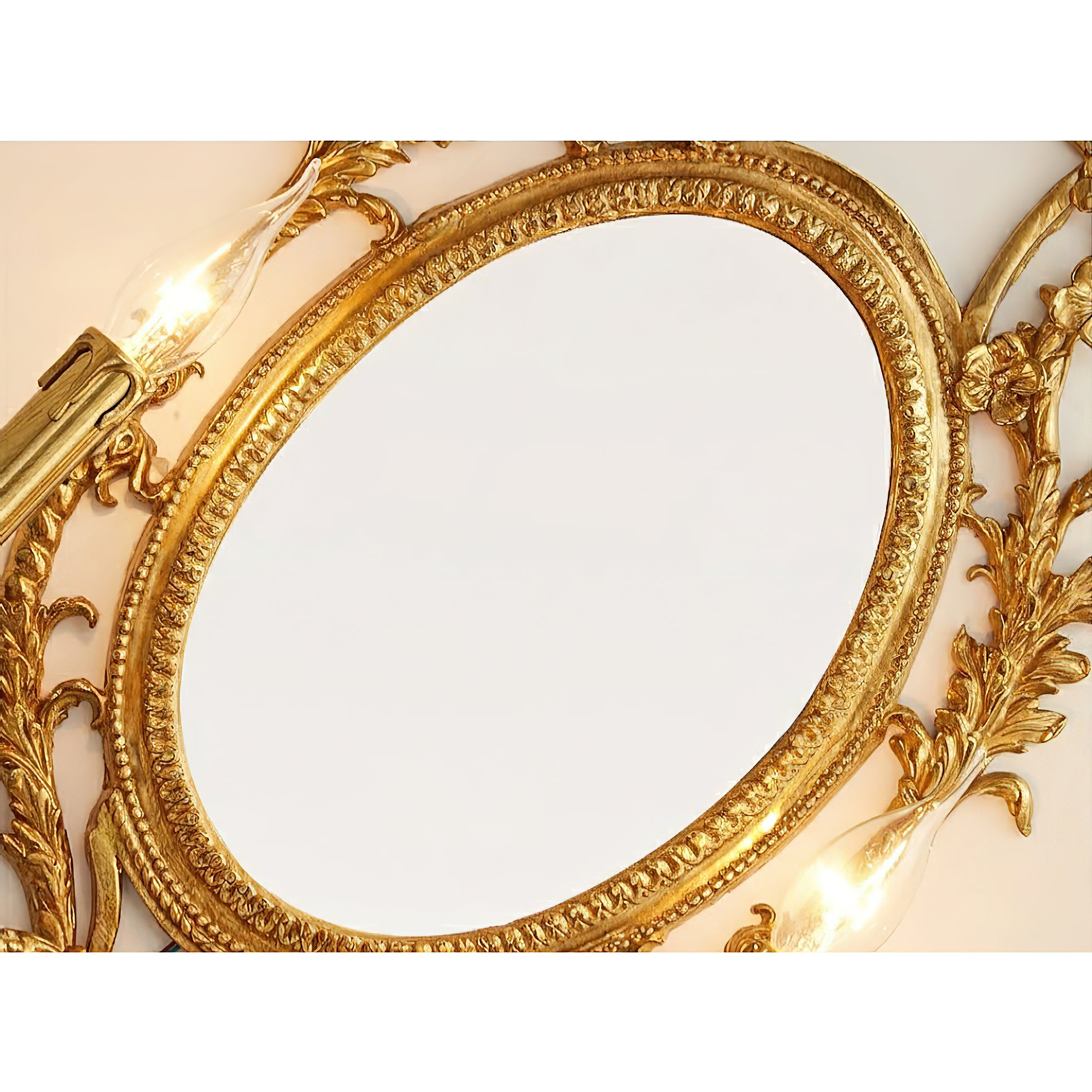 Brass Carved Mirror Wall Lamp