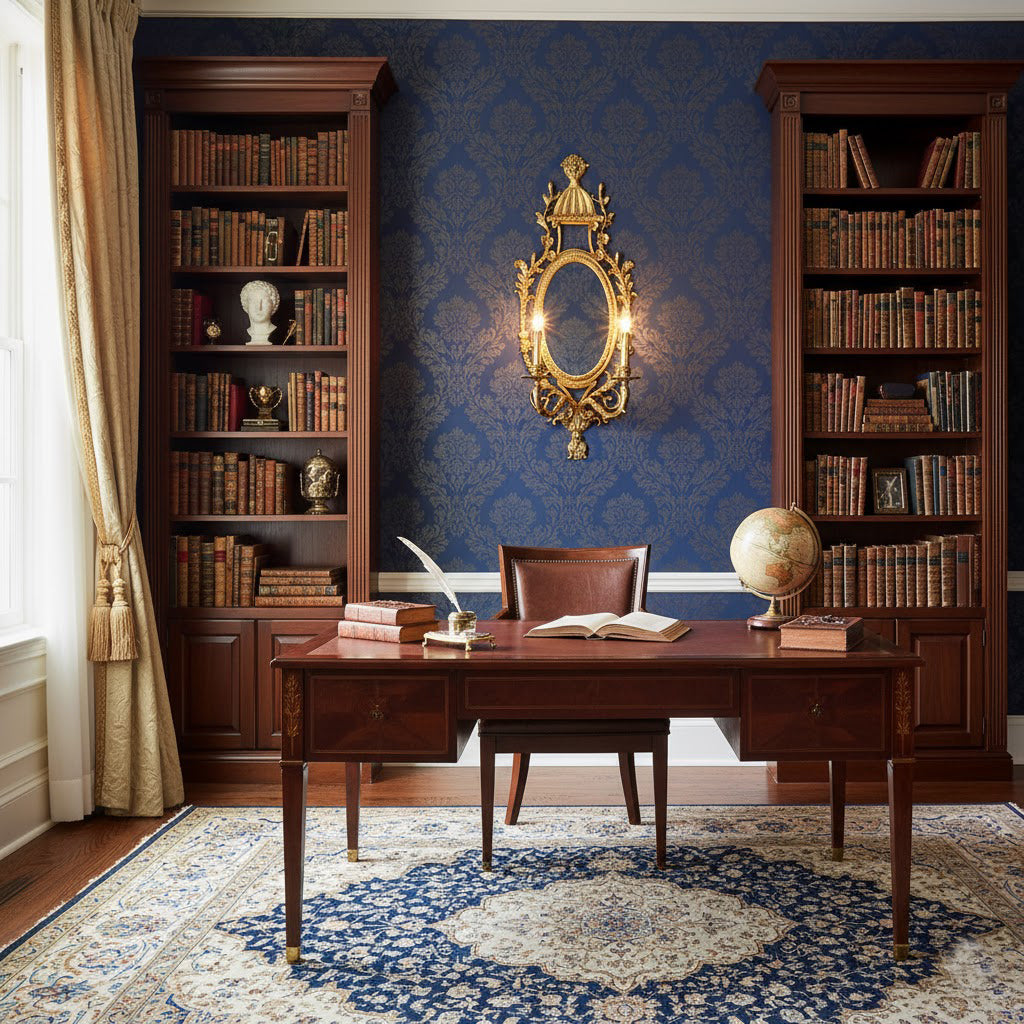 Brass Carved Mirror Wall Lamp