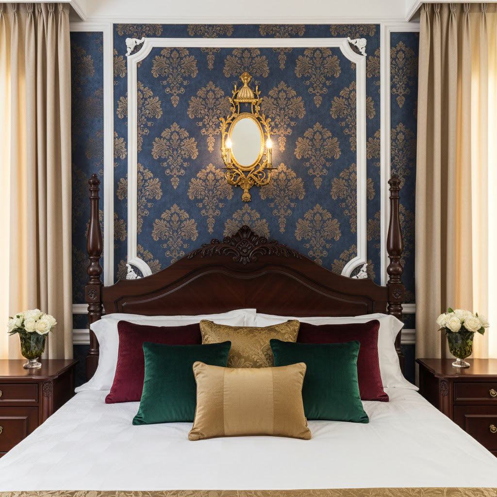 Brass Carved Mirror Wall Lamp