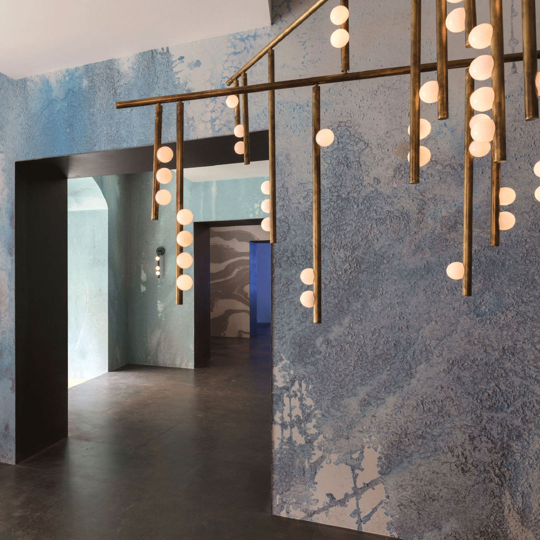 Drop System Light Brass Drop System Chandelier – Radilum