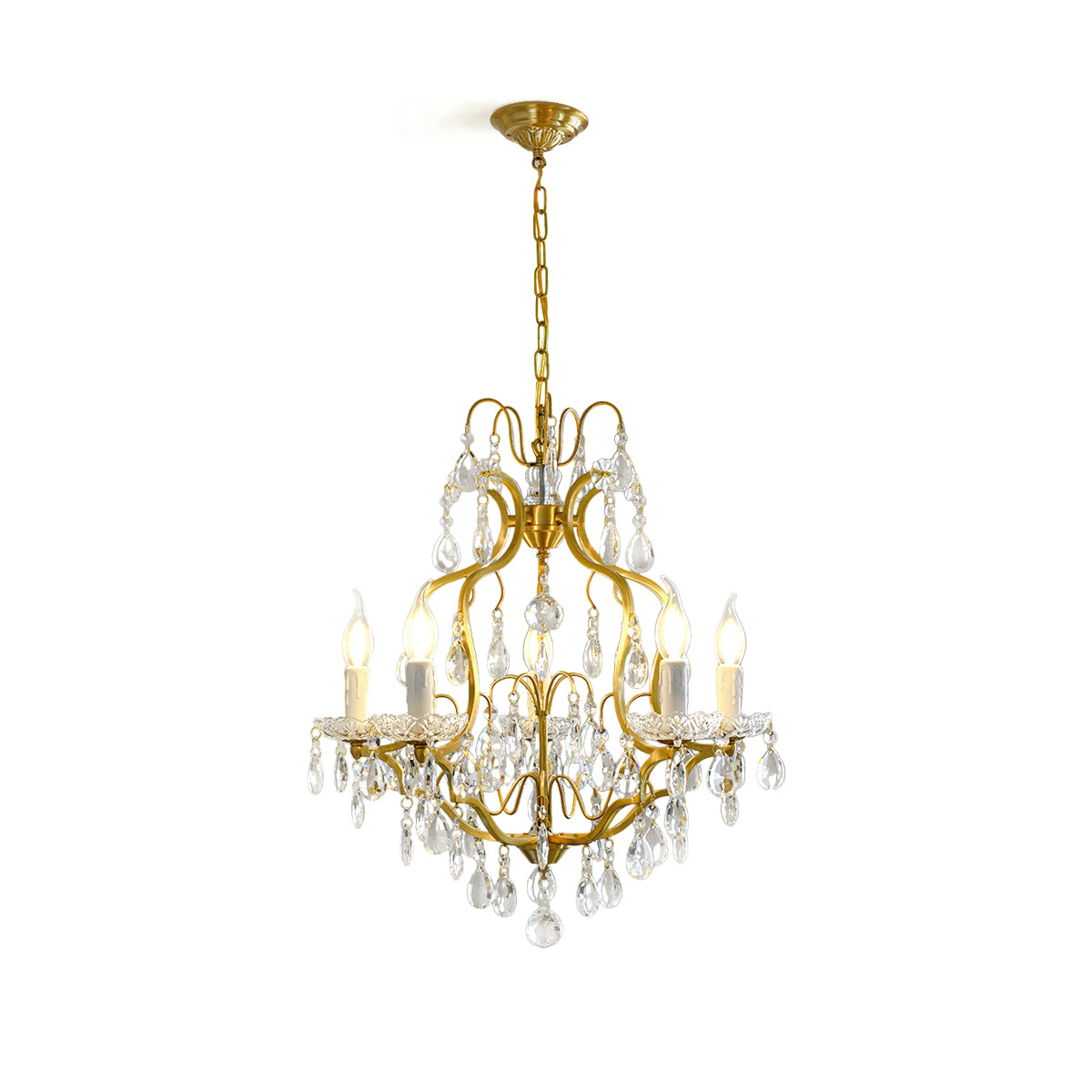 Brass Scrolls Chandelier