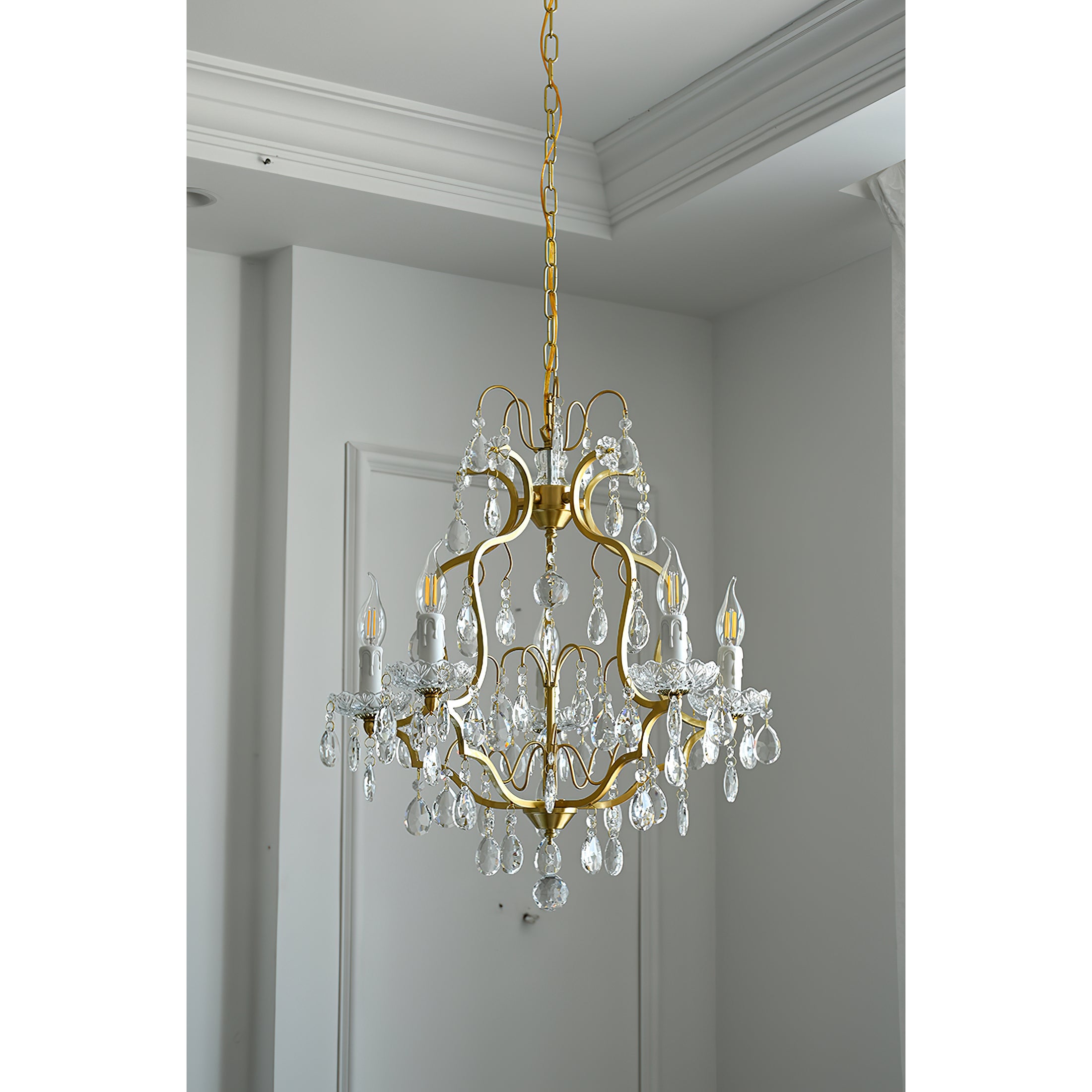 Brass Scrolls Chandelier