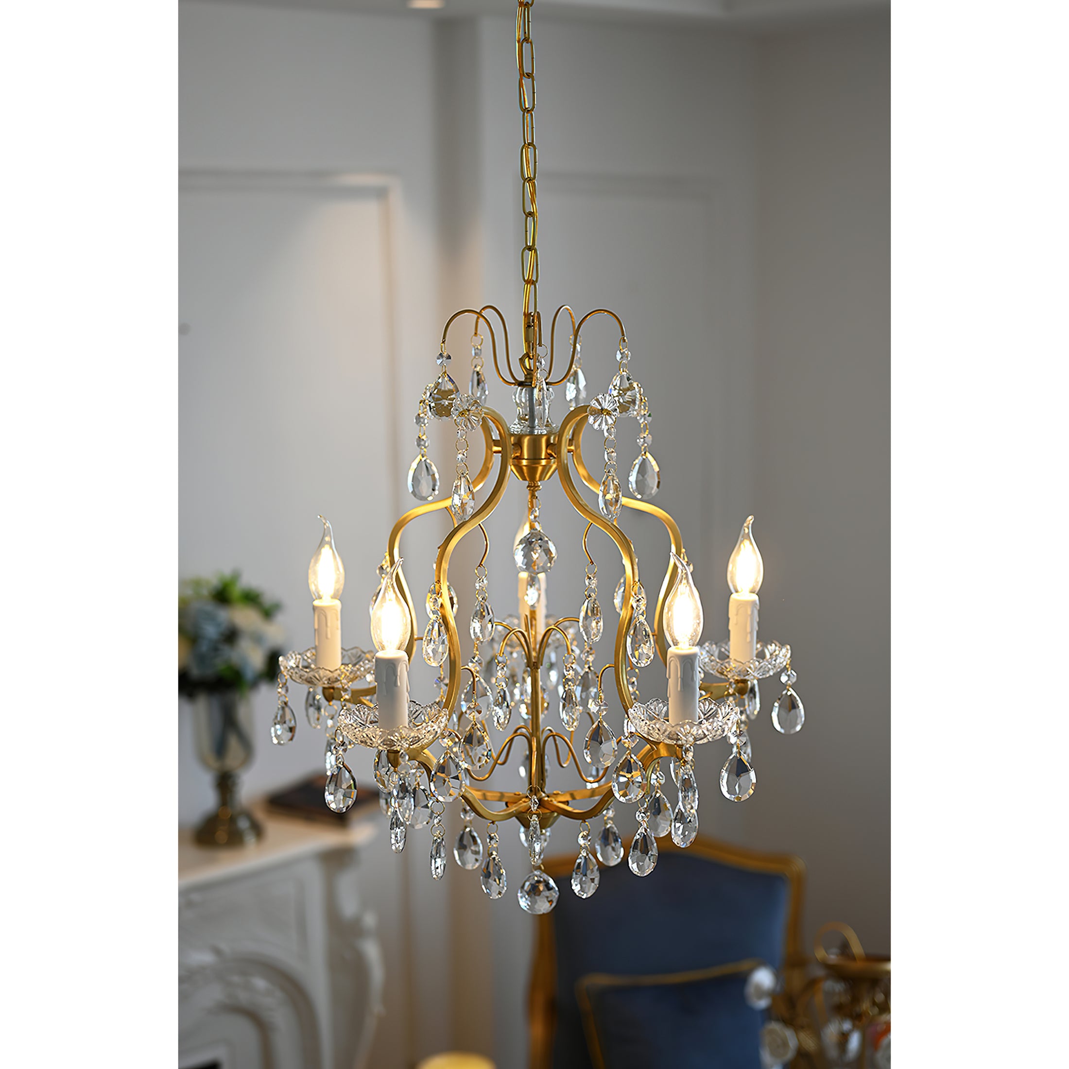 Brass Scrolls Chandelier