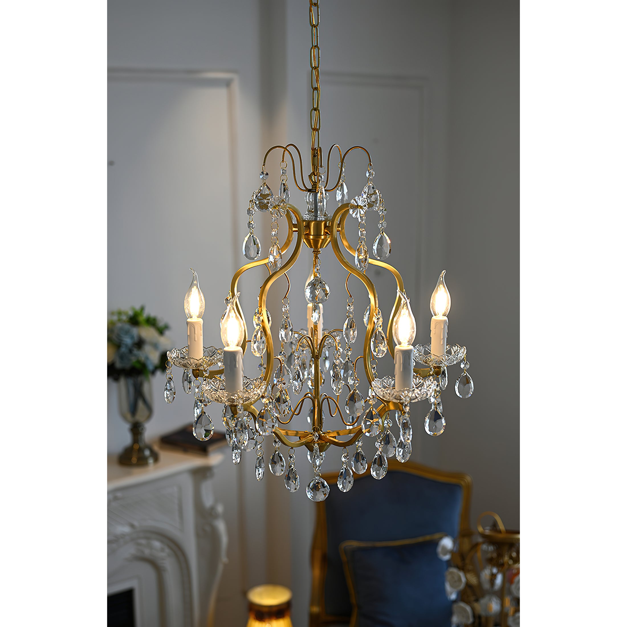 Brass Scrolls Chandelier