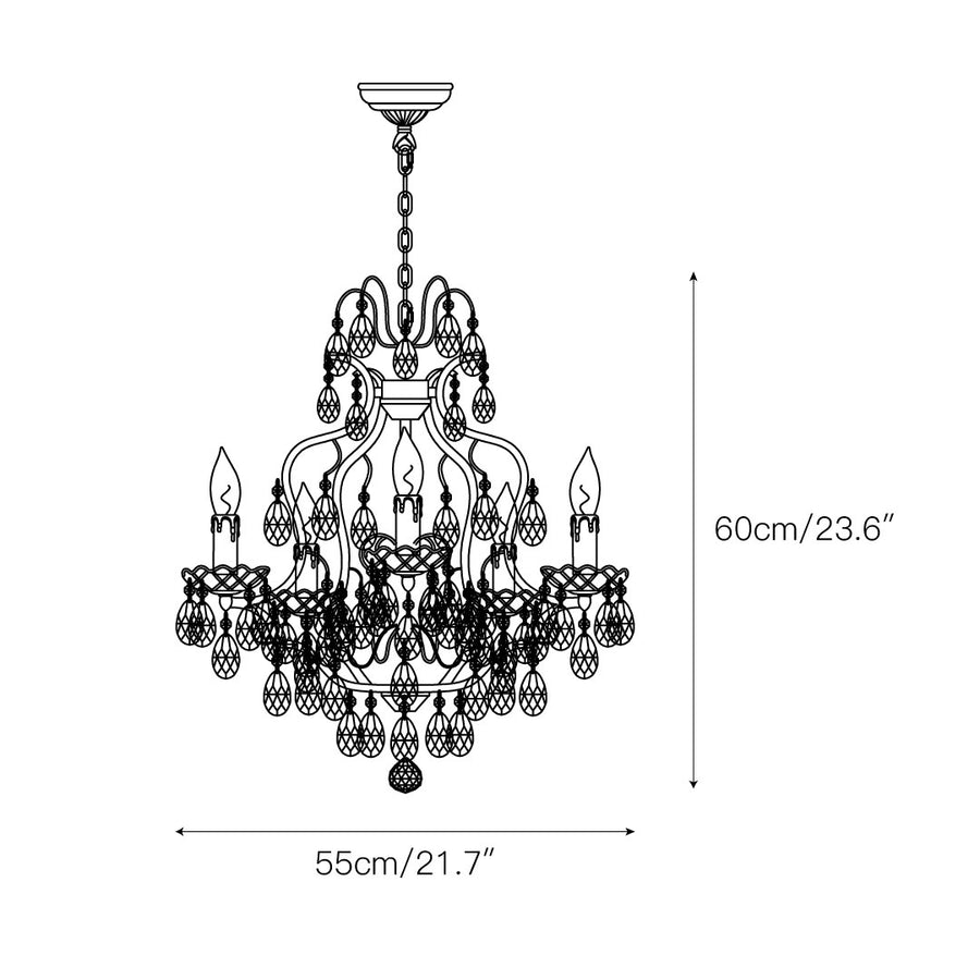 Brass Scrolls Chandelier – detail 4 — Dimension drawings 1