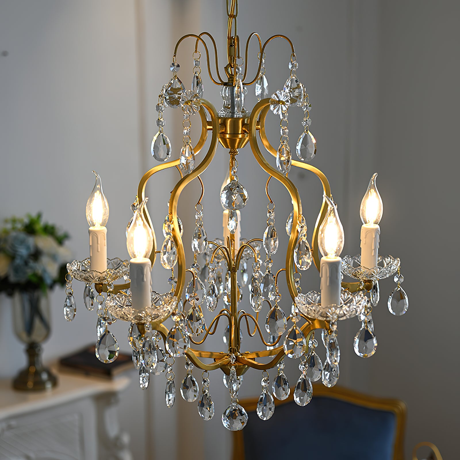 Brass Scrolls Chandelier