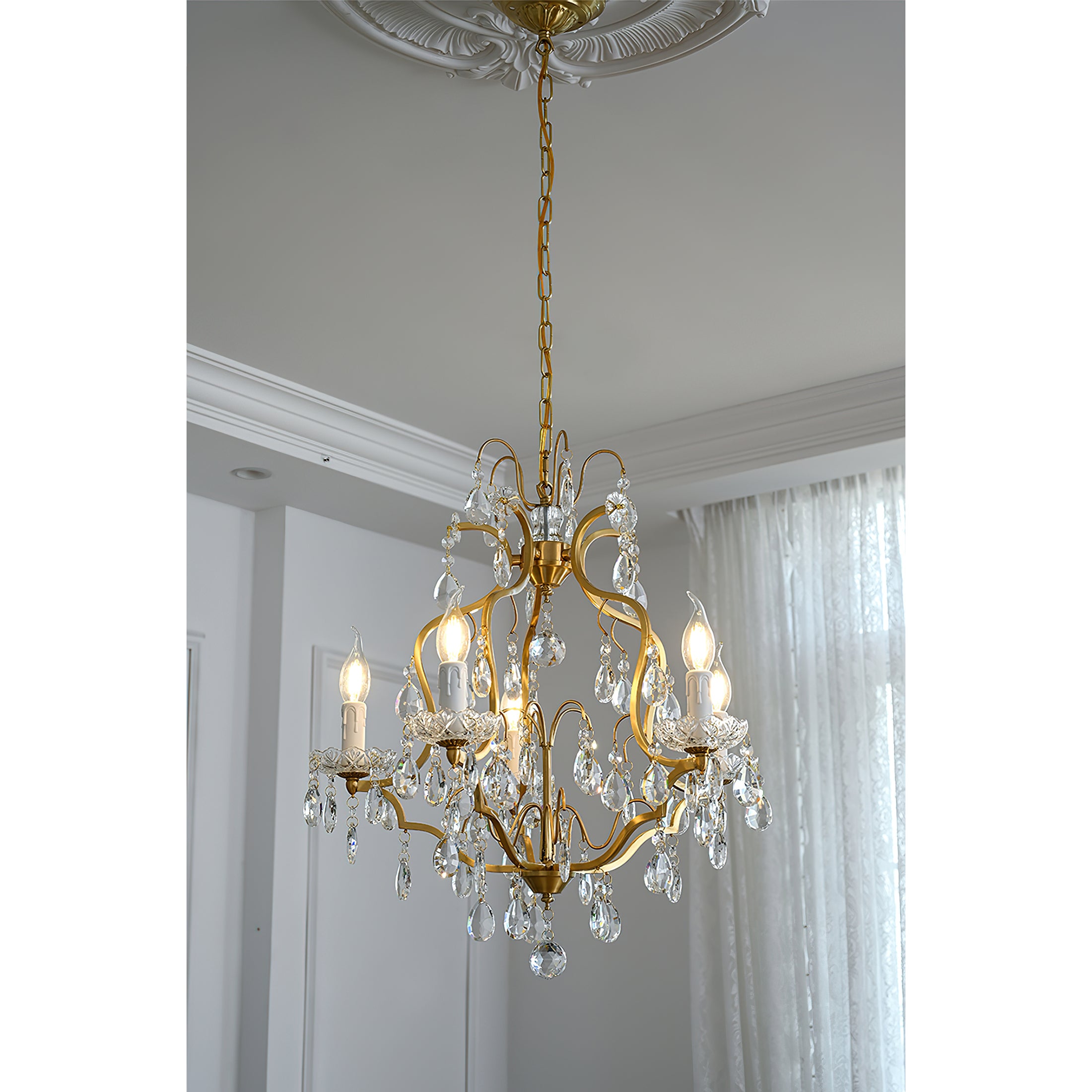 Brass Scrolls Chandelier