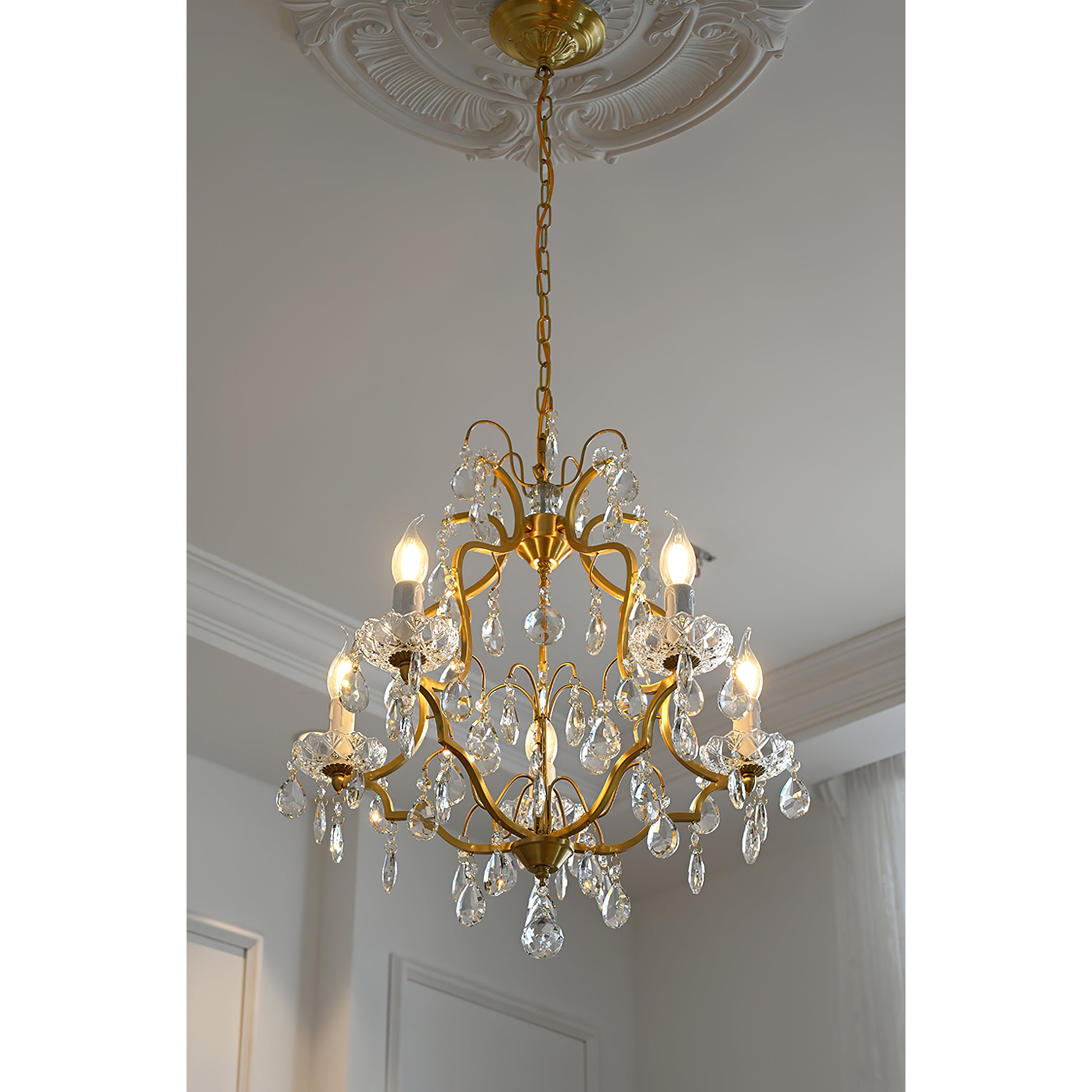 Brass Scrolls Chandelier