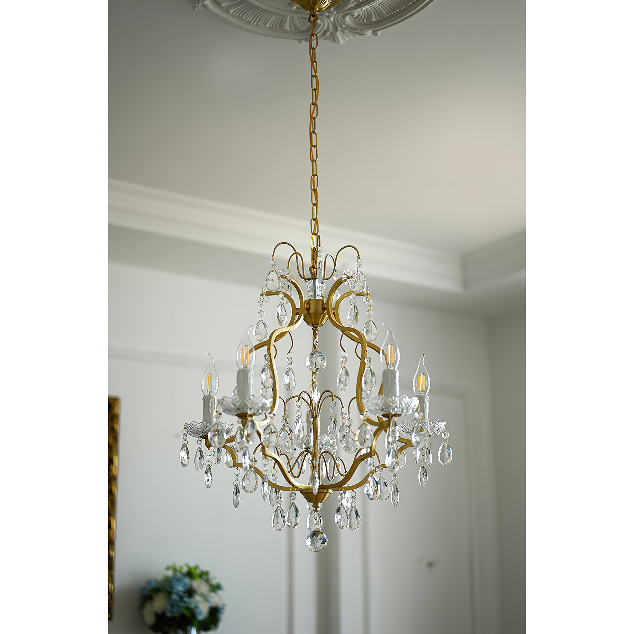 Brass Scrolls Chandelier