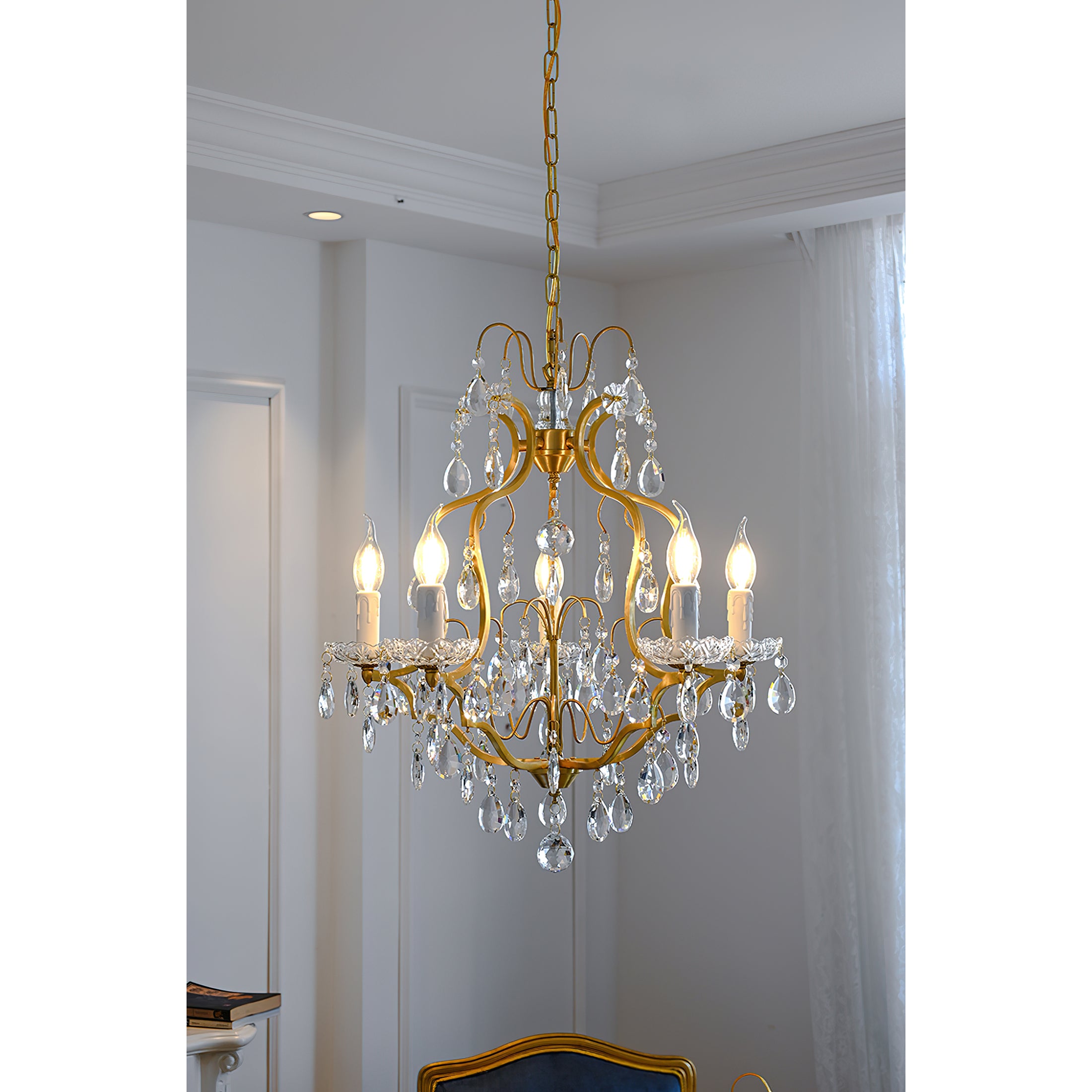 Brass Scrolls Chandelier