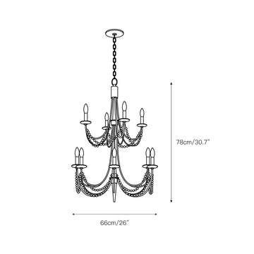 Brentwood Chandelier – detail 5 — Dimension drawings 3