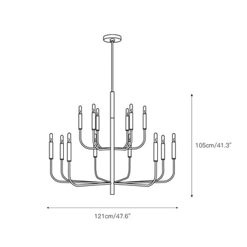 Grange Chandelier – detail 5 — Dimension drawings 2