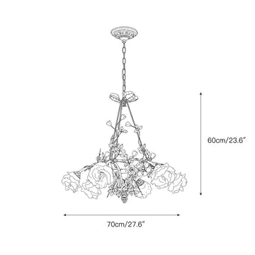 Briar Rose Chandelier – detail 4 — Dimension drawings 2