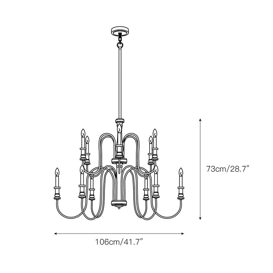 Briarworth Chandelier – detail 5 — Dimension drawings 3
