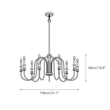 Briarworth Chandelier – detail 4 — Dimension drawings 2
