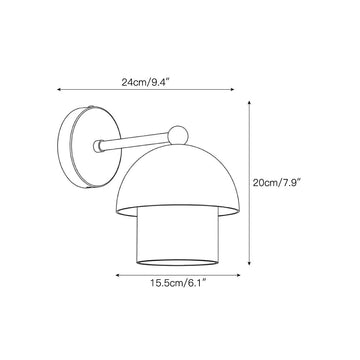 Brielle Dome Wall Sconce – detail 3 — Dimension drawings 1