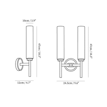 Brindisi Alabaster Wall Lamp – detail 3 — Dimension drawings 1