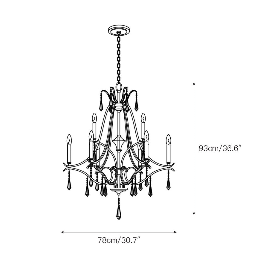 Brio Crystal Chandelier – detail 5 — Dimension drawings 3