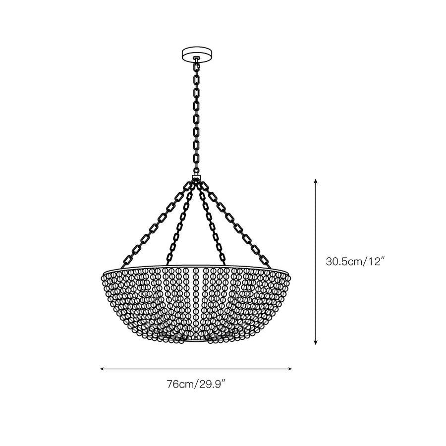 Lana Wood Beaded Chandelier – detail 3 — Dimension drawings 1