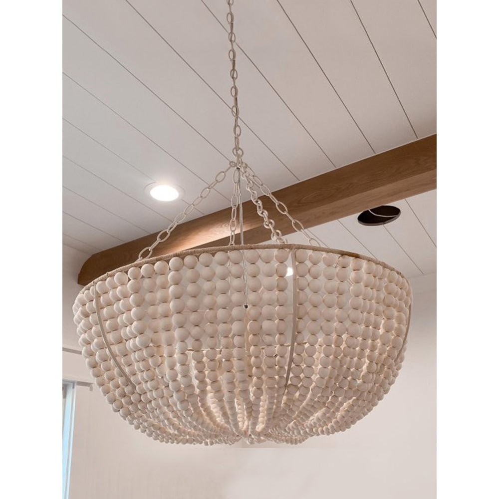 Bristol Wood Bead Chandelier