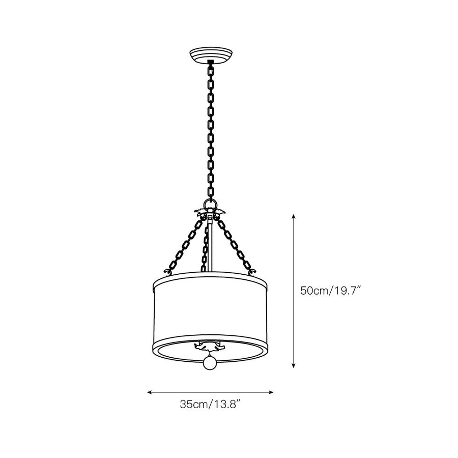 Broche Drum Pendant Lamp – detail 3 — Dimension drawings 1
