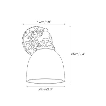 Brooks Vanity Alabaster Wall Sconce – detail 3 — Dimension drawings 1