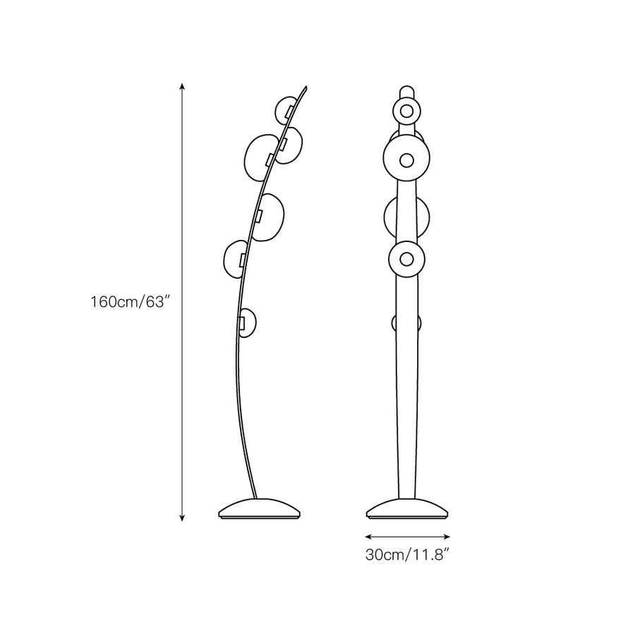 Bubbles Glass Floor Lamp – detail 3 — Dimension drawings 1