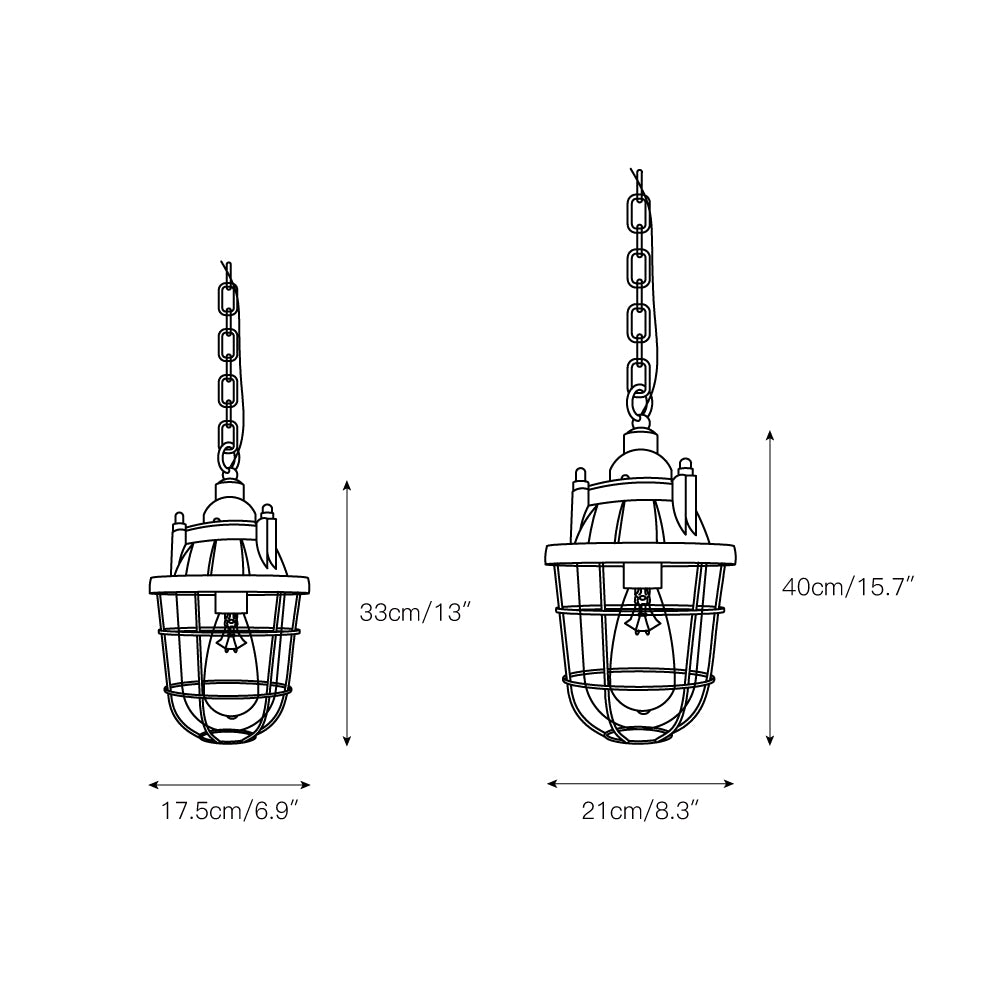 Lampe suspendue à cage de cloison