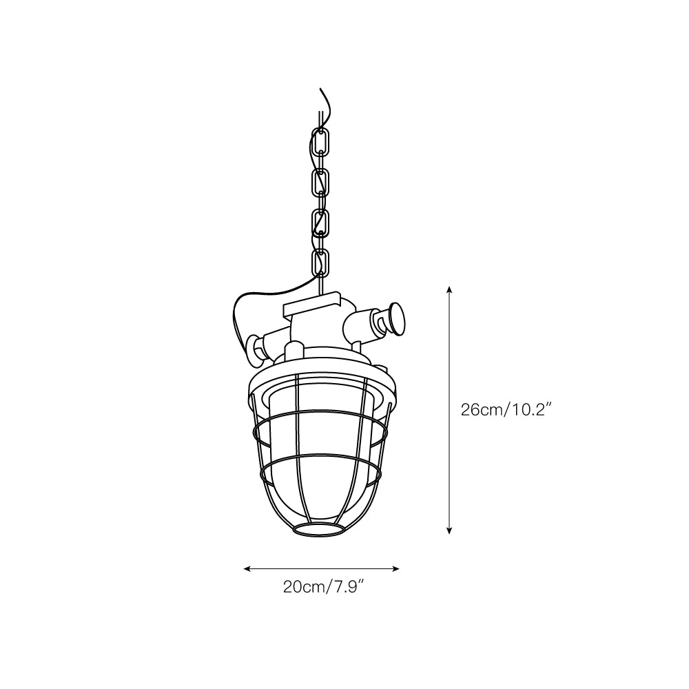 Lampe suspendue à cage de cloison