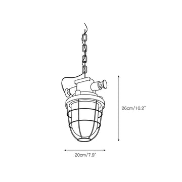 Bulkhead Cage Pendant Light – detail 4 — Dimension drawings 1