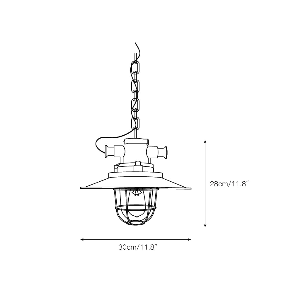 Lampe suspendue à cage de cloison