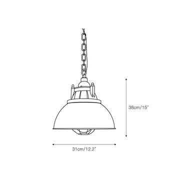 Thorlux Green Pendant Light – detail 7 — Dimension drawings 3