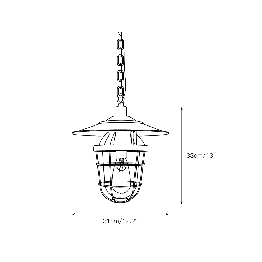 Lampe suspendue à cage de cloison