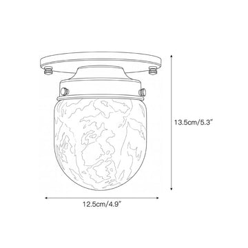 Bullet-shaped Alabaster Flush Mount – detail 3 — Dimension drawings 1