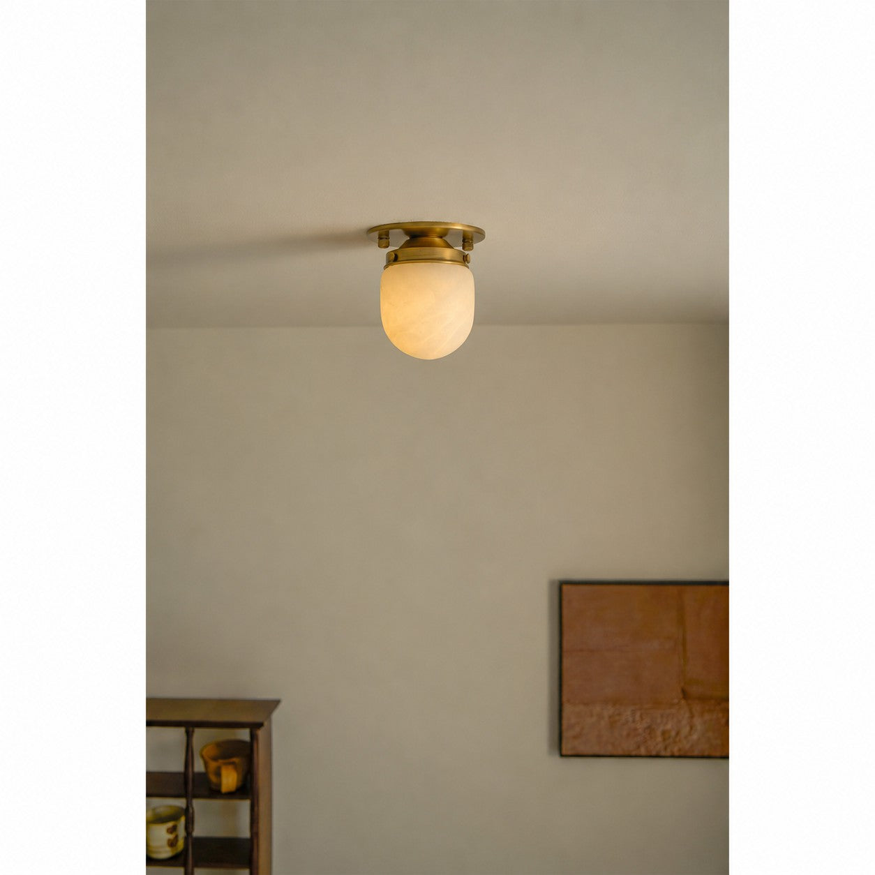 Bullet-shaped Alabaster Flush Mount
