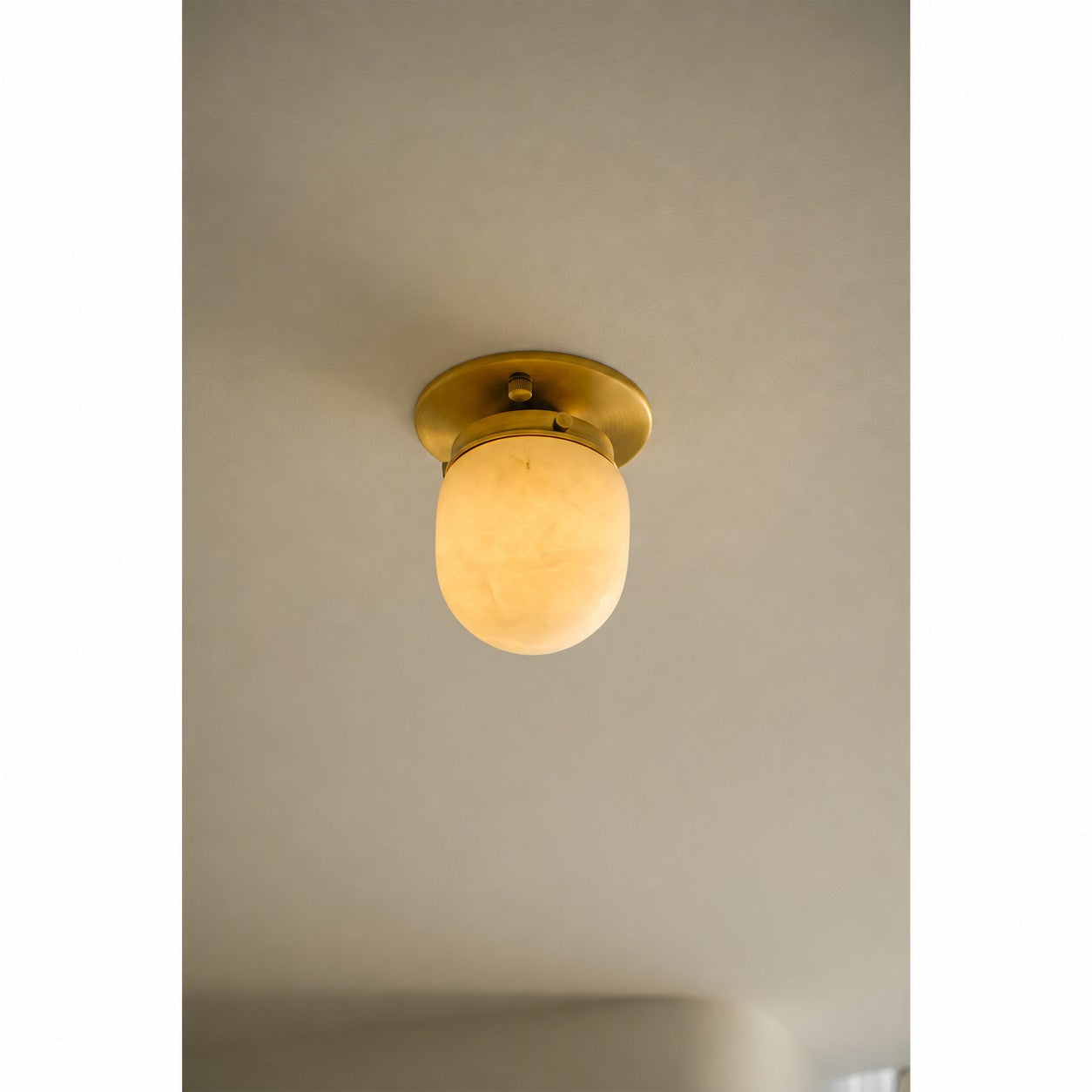 Bullet-shaped Alabaster Flush Mount