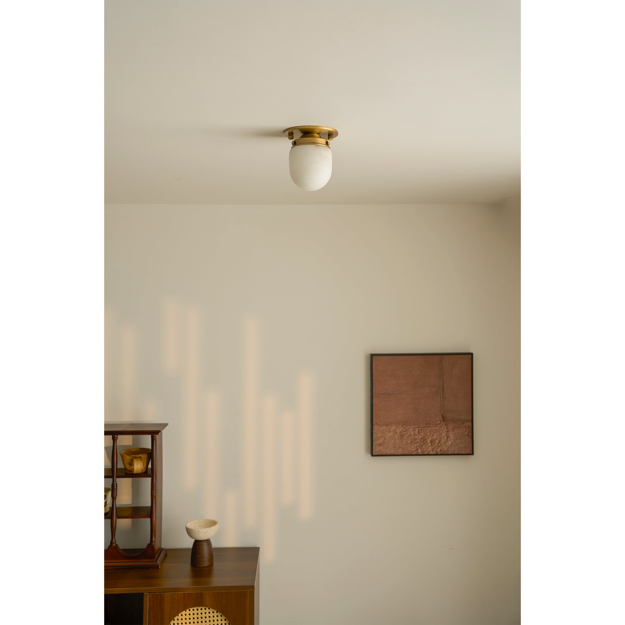 Bullet-shaped Alabaster Flush Mount