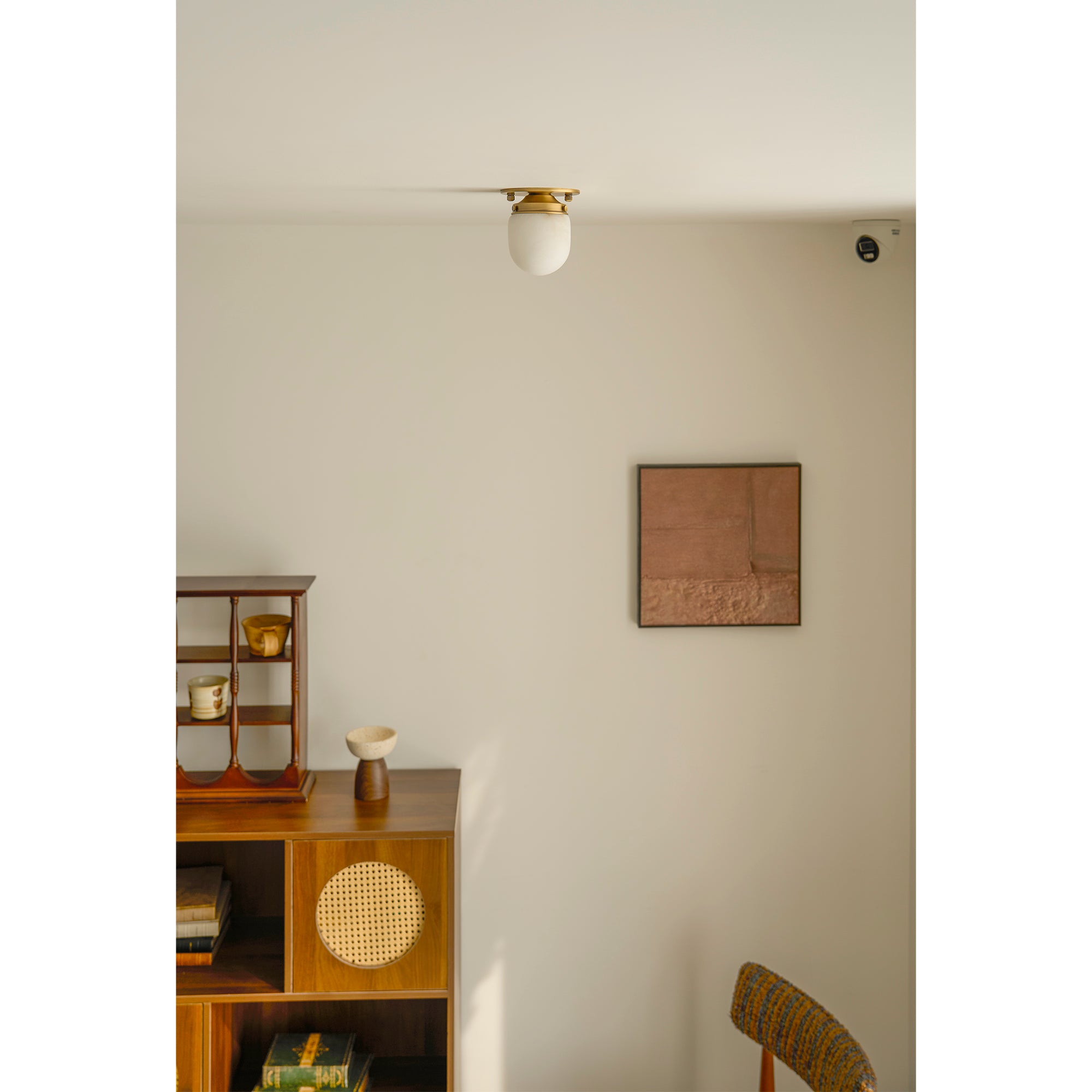 Bullet-shaped Alabaster Flush Mount