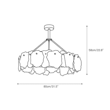 Burton Alabaster Chandelier – detail 4 — Dimension drawings 1