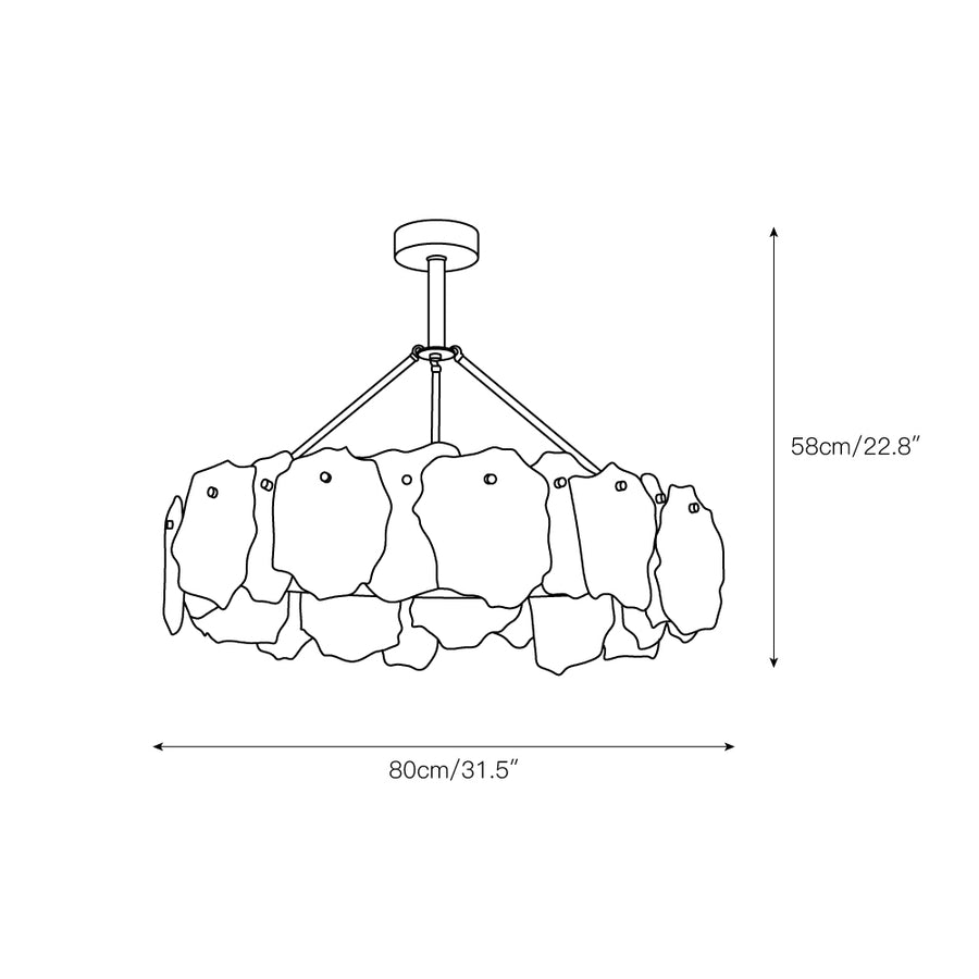 Burton Alabaster Chandelier – detail 4 — Dimension drawings 1