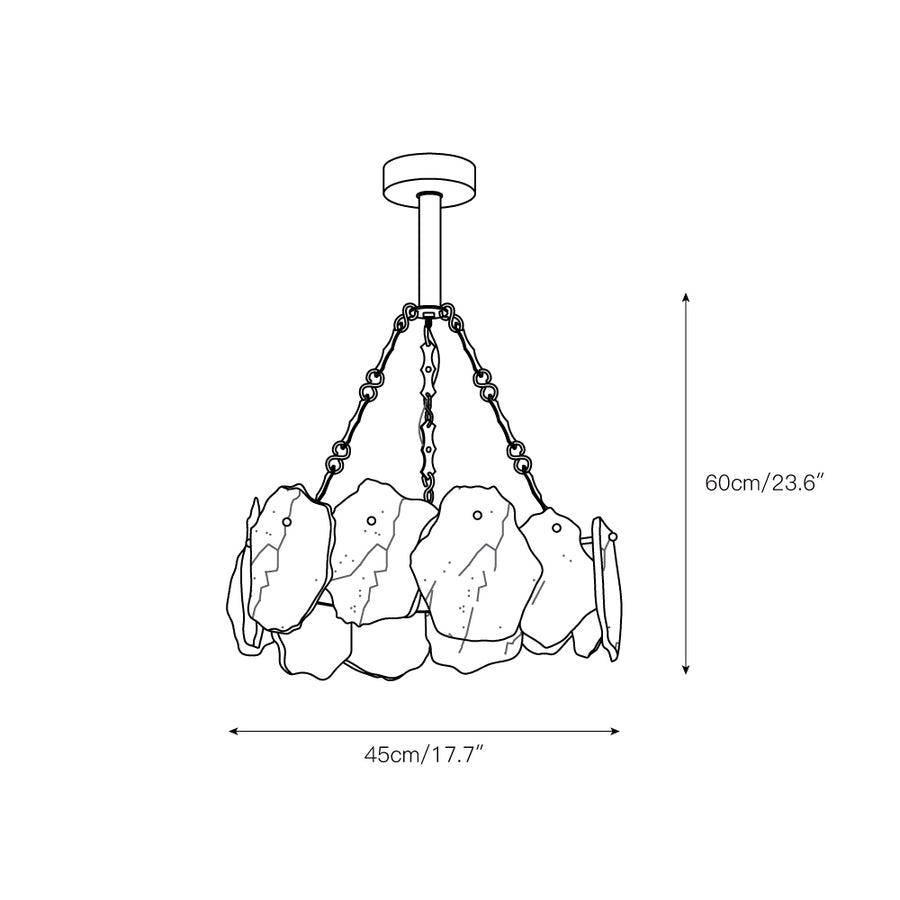 Burton Marble Round Chandelier – detail 3 — Dimension drawings 1