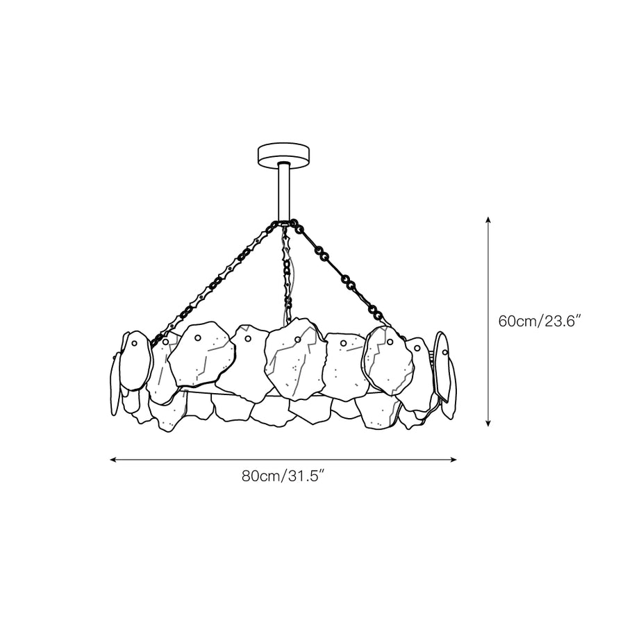 Burton Marble Round Chandelier – detail 4 — Dimension drawings 2