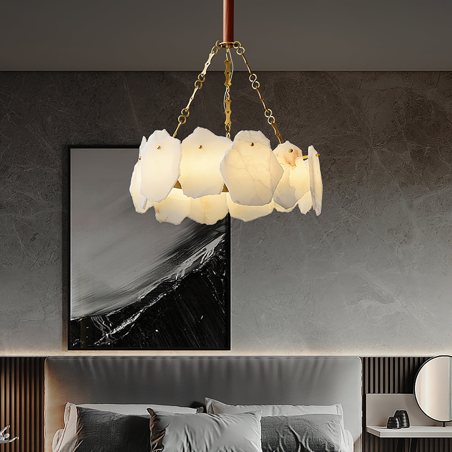 Burton Marble Round Chandelier