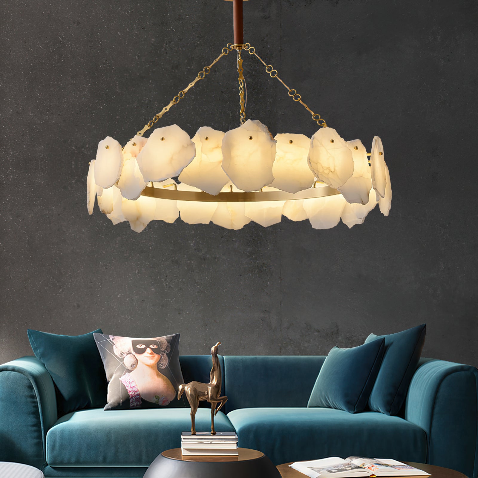 Lustre rond en marbre Burton