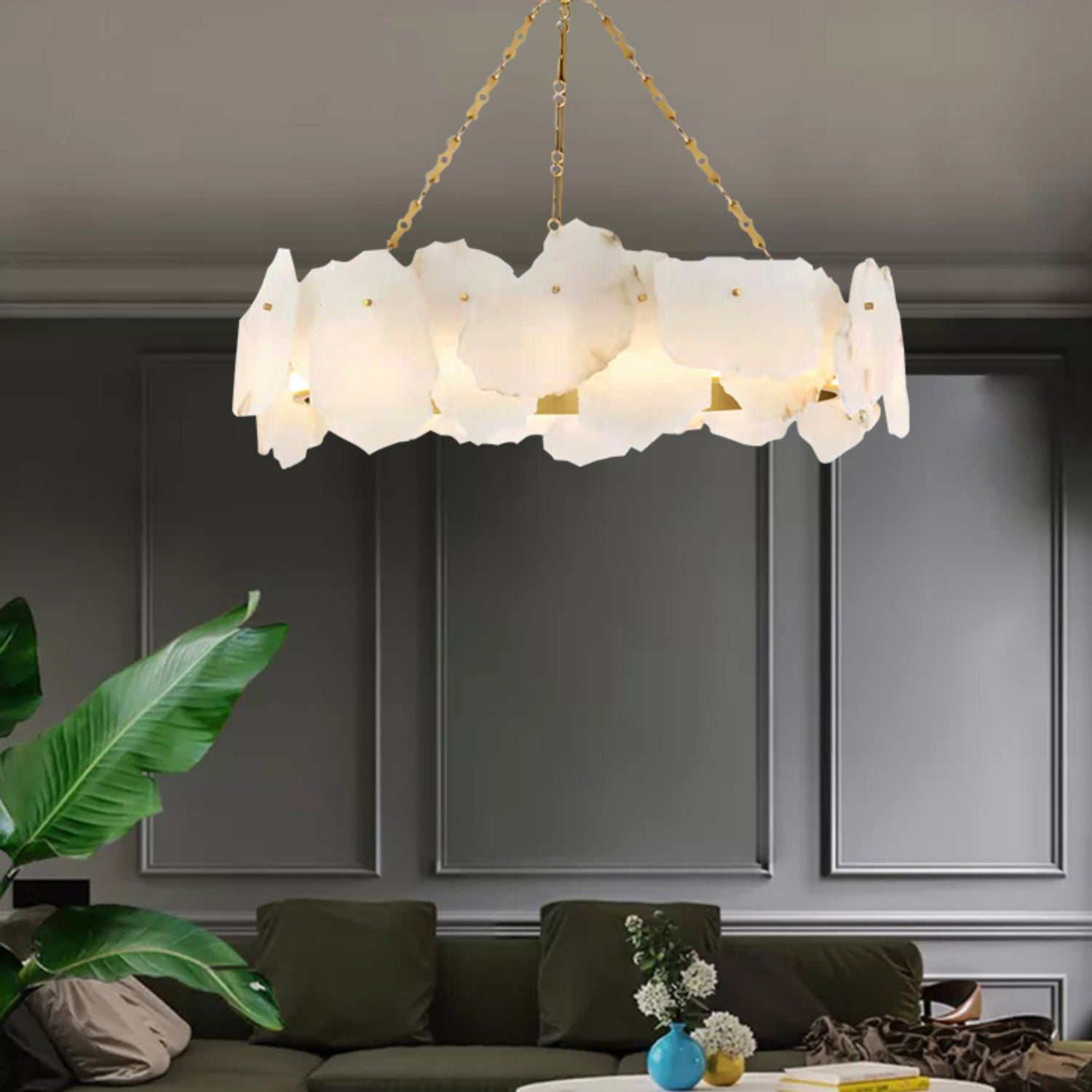 Lustre rond en marbre Burton