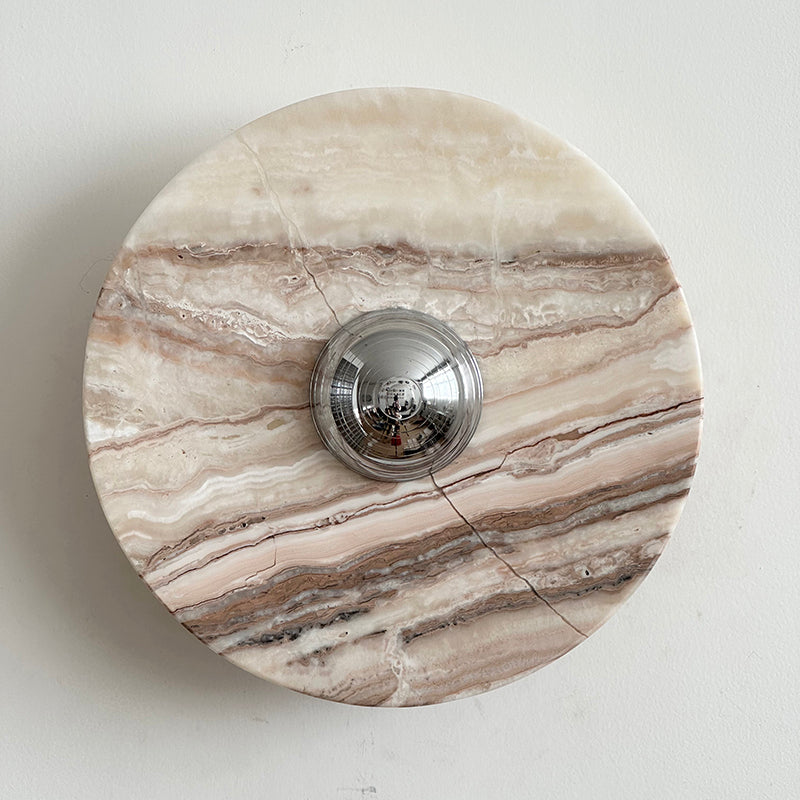 Calacatta Round Marble Wall Sconce