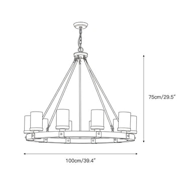 Cabot Rustic Chandelier – detail 5 — Dimension drawings 3