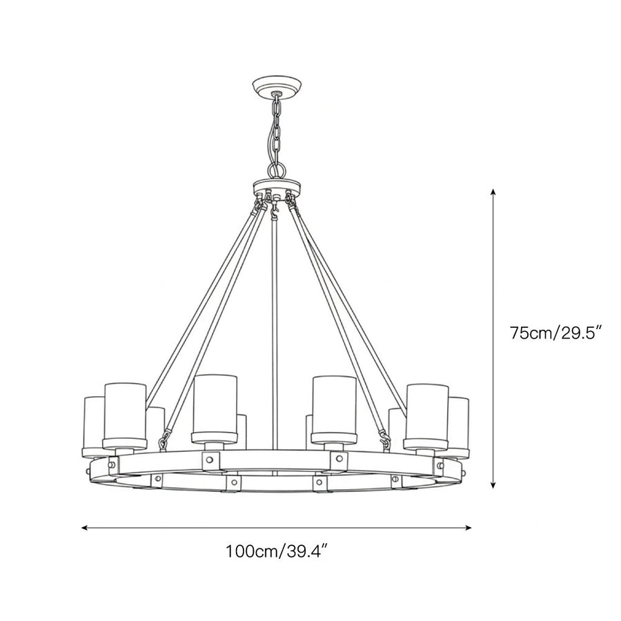 Cabot Rustic Chandelier – detail 5 — Dimension drawings 3